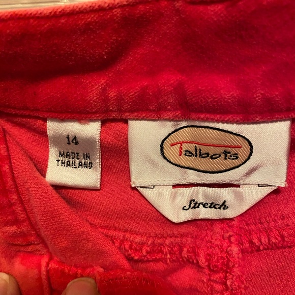 Talbots Red Crushed Velvet Pants - Picture 3 of 6